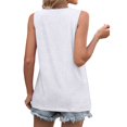 thumbnail image 4 of Yubnlvae Hot Deal: Ruffled V-Neck Blouse - Flowy Office-To-Dinner Top with 50% Off (Summer Essentials), Summer Tank Tops For Women Loose Fit Crew Neck Casual Sleeveless Tops 2025 Trendy, White, L, 4 of 9