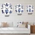 thumbnail image 4 of Designart 'Abstract Blue Set Of Plant Leaves' Traditional Wall Clock, 4 of 5