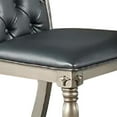 thumbnail image 3 of Benjara Kipp 25 Inch Set of 2 Armless Dining Chairs, Tufted Back, Gray Faux Leather, 3 of 5