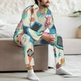 thumbnail image 7 of Daiia Playing Video Games for Men's Long-Sleeved Pajama Set – Soft & Comfortable Sleepwear Button-Up Pajamas Cozy Lounge Wear-Small, 7 of 7