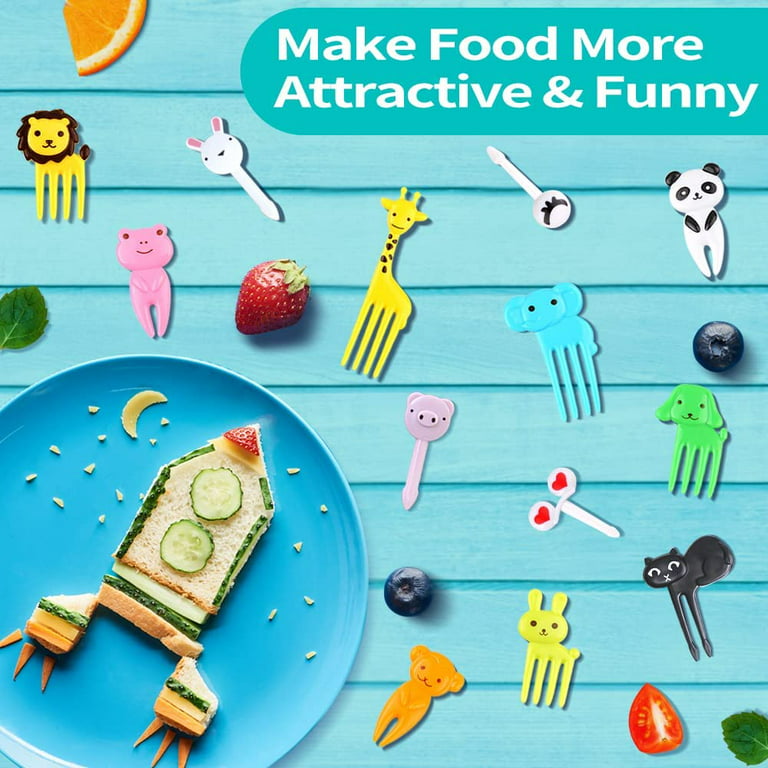Dropship Mini Forks Animal Food Picks For Kids Cute Fruit Fork Bento Box  Decor Reusable Cartoon Children Snack Cake Dessert Lunch Pick to Sell  Online at a Lower Price