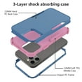 thumbnail image 3 of Apple iPhone 13 Pro Case , for iPhone Series Rugged Rubber Durable 3 in 1 Cover , Phone Case for Girl Men Women Cute (Blue+Pink), 3 of 7