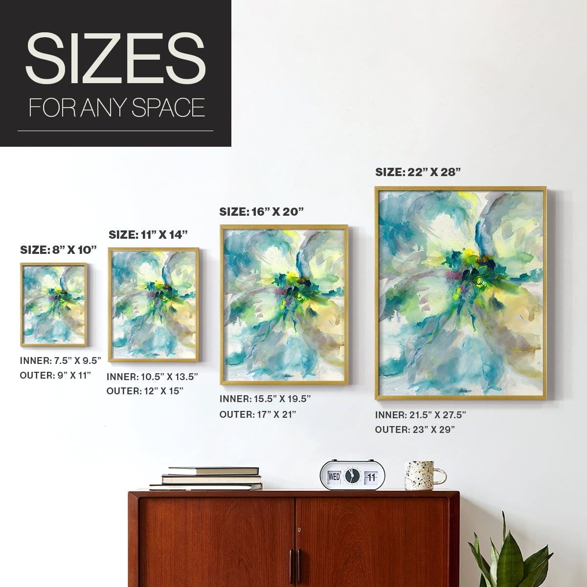 Maybe Petunias II in Gold Solid Wood 16 x 20 Framed Print
