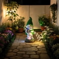 thumbnail image 6 of Solar-Powered Resin Gnome Dwarf Garden Decor Light - Cute Statue Craft Yard Patio Decor, Solar Rechargeable LED, Durable Weatherproof, Perfect for Outdoor Home Garden Night, Green, 1pc, 6 of 9