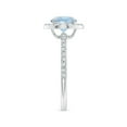 thumbnail image 4 of ANGARA Natural Vintage Style Claw-Set Round 1.12 ct Aquamarine Halo Ring in 14K White Gold for Women (Size-7mm) | March Birthstone, Anniversary, Jewelry Gift for Women | Natural Aquamarine Ring, 4 of 9