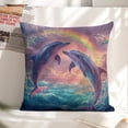 thumbnail image 6 of dolphins ocean rainbowLinen toss pillowcase decoration pillowcase gifting preferred 24x24 inch cushion cover sofa pillowcase sofa bedroom living room car, 6 of 8