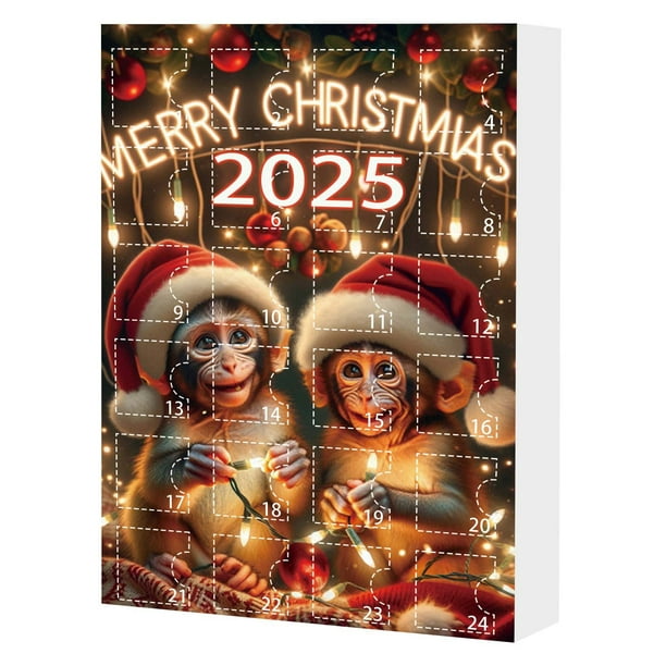 Decoraciones de Navidad para el Hogar 2025 Calendario de Cuenta Atrás de Navidad Linda Caja de Regalo Decorativa Del Festival de Acrílico, Adecuada para la Familia Y los Amigos