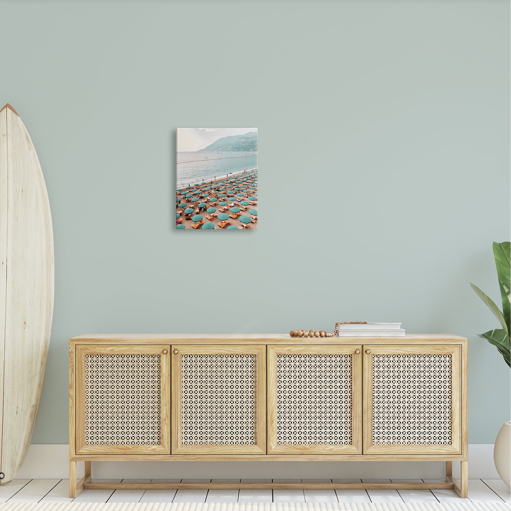 Stupell Beach Umbrellas Coastal Vacation Landscape Photography Gallery Wrapped Canvas Print Wall Art