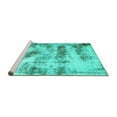 thumbnail image 2 of Ahgly Company Machine Washable Indoor Rectangle Abstract Turquoise Blue Modern Area Rugs, 3' x 5', 2 of 4