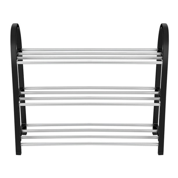 Zapatero de pie de metal y aluminio de plástico, estante de almacenamiento de zapatos para bricolaje, organizador para el hogar de 3 niveles