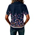 thumbnail image 6 of JULMCOMO Polo Shirts for Women Floral Print Short Sleeve Collared Button Loose Trendy Polo Shirts Daily Soft Summer Clothes Navy S, 6 of 6
