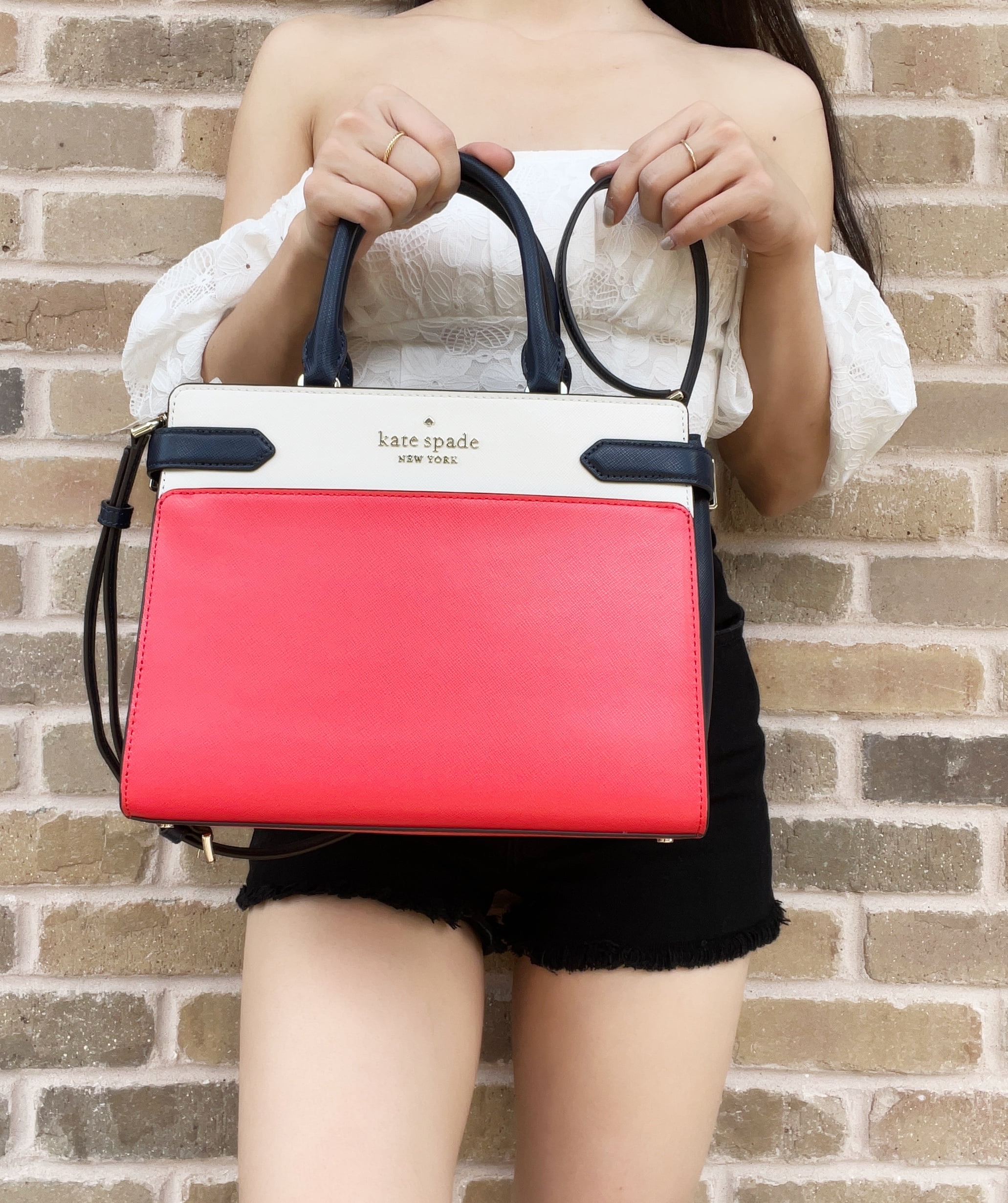 Buy Kate Spade Cameron Staci Medium Satchel Crossbody Bag Colorblock Red  White Blue Online at Lowest Price in Ubuy Malaysia. 435030932