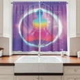 thumbnail image 2 of Ambesonne Indie Kitchen Curtains, Human Galaxy, 55"x39", Lavender Pink Blue, 2 of 3