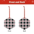 thumbnail image 2 of Cauagu Heart Black Buffalo Plaid Gingham Pattern Acrylic Christmas Pendant,1-Pack Christmas Ornaments Xmas Tree Decor Christmas Décor with Ribbon Cute Tree Hanging for Party Favors-Hexagon, 2 of 7