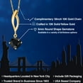 thumbnail image 2 of Gem Stone King 10K Yellow Gold Black Sapphire Pendant Necklace for Women | 1.15 Cttw | Gemstone September Birthstone | Round 6MM | With 18 inch Chain, 2 of 6
