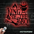 thumbnail image 2 of Craftnamesign King Of The BBQ Metal Wall Art LED Light, Grill Sign, BBQ Wall Decor, 2 of 5