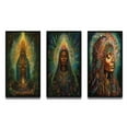 thumbnail image 2 of Designart "Radiant Aura of Holy Mary Symbolic Glow V" Christianism Framed Wall Art Set Of 3 - Green Traditional Frame Gallery Set For Office Decor, 2 of 6