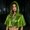 Army Green, variant on JOANKDMI Cropped Hooded Capelet Women Metallic Blue Shiny Fancy Dress Cape with Front Tie for Futuristic Theme Party Cosplay Costume Wrap