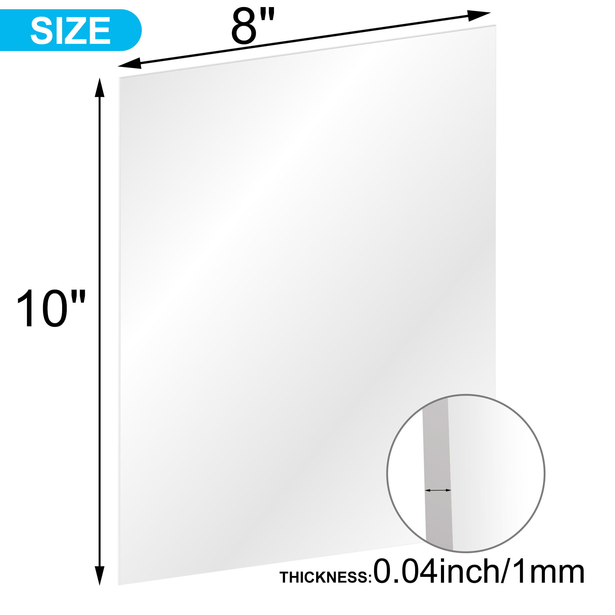 Bedexut 5 Pack 8x10 Plexiglass Sheet 1mm Thick Cricut Cutting Special Signs for Wedding,Festival,Party,Office. Clear PETG Panels for Craft Projects,Replacement Picture Frame Glass and Resin Art