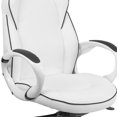 thumbnail image 2 of High Back White Vinyl Executive Swivel Office Chair with Black Trim and Arms, 2 of 9