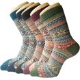 thumbnail image 1 of 5 pares de calcetines térmicos de lana para mujer, calcetines de punto cálidos de invierno para mujer, calcetines gruesos para mujer, regalos de Navidad para mujer, 1 of 4