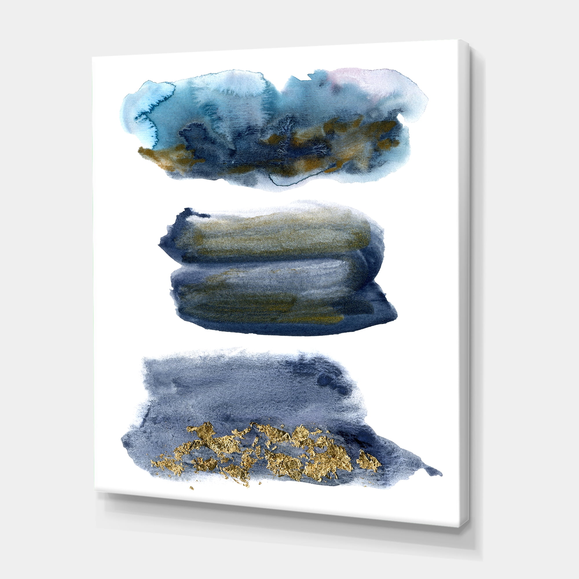 Designart ' Abstracts Clouds With Golden Touches ' Modern Canvas Wall Art Print