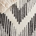 thumbnail image 6 of SAFAVIEH Moroccan Tassel Janetta Wavy Striped Area Rug, Ivory/Black, 8'8" x 12', 6 of 8