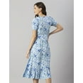 thumbnail image 7 of Moomaya Womens Printed Summer Dress, V-Neck Ruffled Viscose Midi Dress, Sundress, 7 of 7