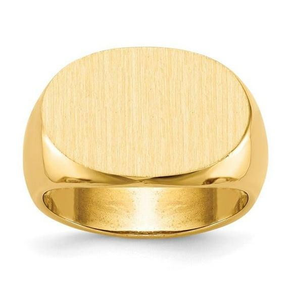 Finest Gold 14K Yellow Gold 13 x 19 mm Open Back Mens Signet Ring - Size 10