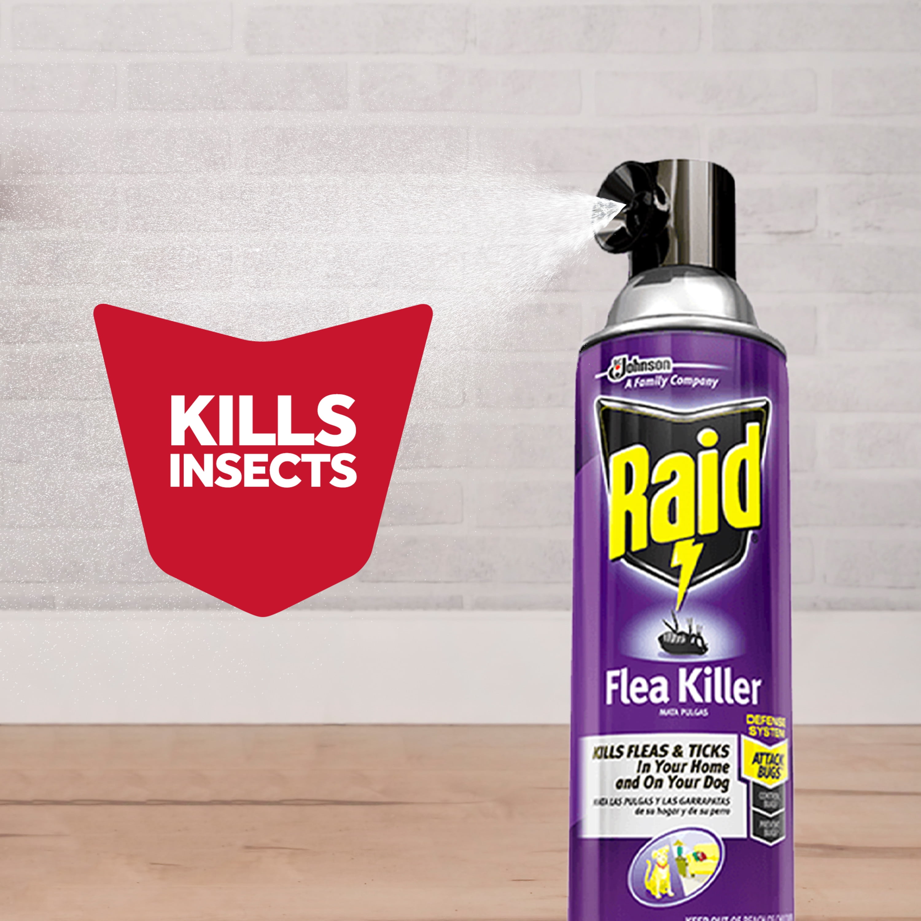 Raid flea killer for home store and dogs