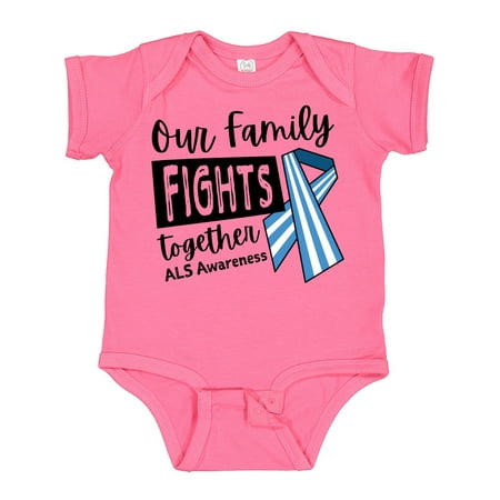 

Inktastic Our Family Fights Together ALS Awareness Gift Baby Boy or Baby Girl Bodysuit