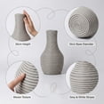 thumbnail image 7 of Woven Vase Farmhouse Decor, Textured Ceramic Accent with Round Belly Shape for Dried Flowers Pampas Grass, Rustic Touch For Living Room Coffee Table Entryway Shelf Centerpiece Green, 7 of 7