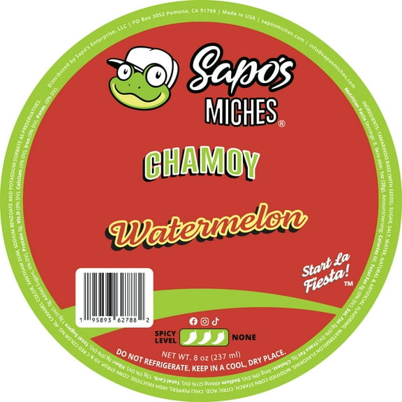 Sapo's Miches Chamoy Rim Rimming Paste Dip for Drinks & Fruit, 8 oz (Watermelon)