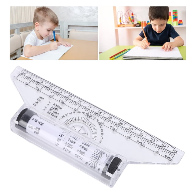 Rolling Parallel Ruler, Drawing Parallel Rolling Ruler with Protractor, Clear Scales, Parallel Line Ruler for Students, Artists, Designers, Drawing Design Ruler for Drawing