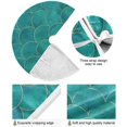thumbnail image 2 of JOOCAR Teal Mermaid Christmas Tree Skirt Double Layers Fine Tree Skirt for Holiday Party, New Year Festive Decoration, 36 Inch, 2 of 5