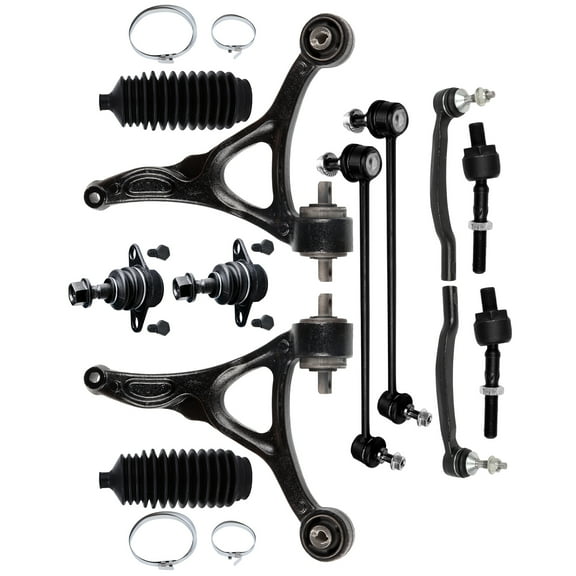 SCITOO 12pcs Suspension Kit For 2003-2014 For Volvo XC90 w/ Suspension Parts Lower Control Arm Lower Ball Joint Sway Bar End Link Inner Tie Rod End Outer Tie Rod End w/ Boots