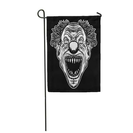 SIDONKU Scary Clown Head of Circus Horror Film Character Laughing Garden Flag Decorative Flag House Banner 12x18 inch