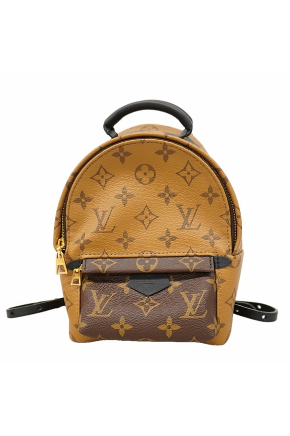 Pre-Owned Louis Vuitton Monogram Reverse Palm Springs Backpack MINI M44872 Brown Women's...