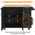 thumbnail image 7 of Topeakmart Wood Top Rolling Kitchen Cart Island with Storage Cabinet & 3 Drawers & Spice Rack, Black, 7 of 7
