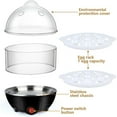 thumbnail image 6 of Easy Egg Cooker, 14 Egg Capacity 2-Tier Rapid Egg Boiler for Hard Boiled, Poached Eggs, Electric Egg Cooker Auto Shut Off Anti-dry Burn with Measuring Cup, Black, 6 of 12