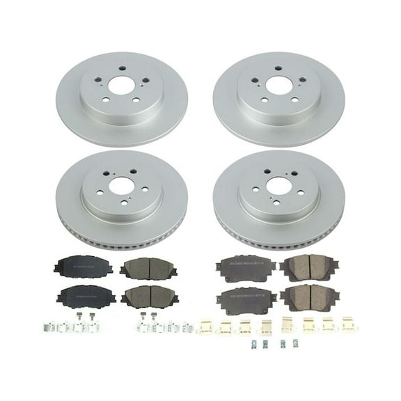 Front and Rear Brake Pad and Rotor Kit - Compatible with 2019 - 2024 Toyota Corolla 2020 2021 2022 2023