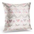 thumbnail image 1 of BOSDECO Lace Pink Ikat Abstract Geometric Aztec Style Pattern Hearts Cute Girl Pillowcase Pillow Cover Cushion Case 16x16 inch, 1 of 1