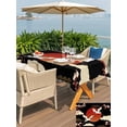 thumbnail image 4 of Japanese Style Outdoor Tablecloth - 60x120 Inch Rectangle Dining Table Cover, Modern Cranes Cherry Flower Wave Red Brown Waterproof Outdoor Table Cloth with Umbrella Hole & Zipper for Picnic/Patio, 4 of 7