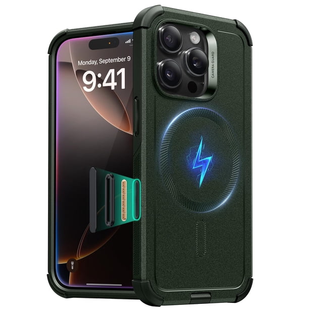 Funda de teléfono ESR para iPhone 16 Pro con protección contra caídas de 7,01 m, color verde militar