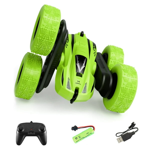 Mini coche acrobático de doble cara de alta velocidad con luces giratorias de 360 grados, coche de control remoto para niños, coche de brazo de torsión, coche de escalada a la deriva.