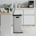 thumbnail image 6 of CONCETTA Dual Compartment Trash Can, Kitchen Garbage Can Recycling Bin with Soft-Close Foot Pedal and emovable Inner Buckets, Fingerprint-Resistant, 2 x 8 Gallon, 6 of 6