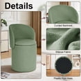 thumbnail image 5 of GEEYOO Modern Round Vanity Storage Stool,Sherpa Upholstered Ottoman with Foldable Backrest and Removable Lid,Comfy Makeup Stool for Bedroom Living Room,Green, 5 of 6