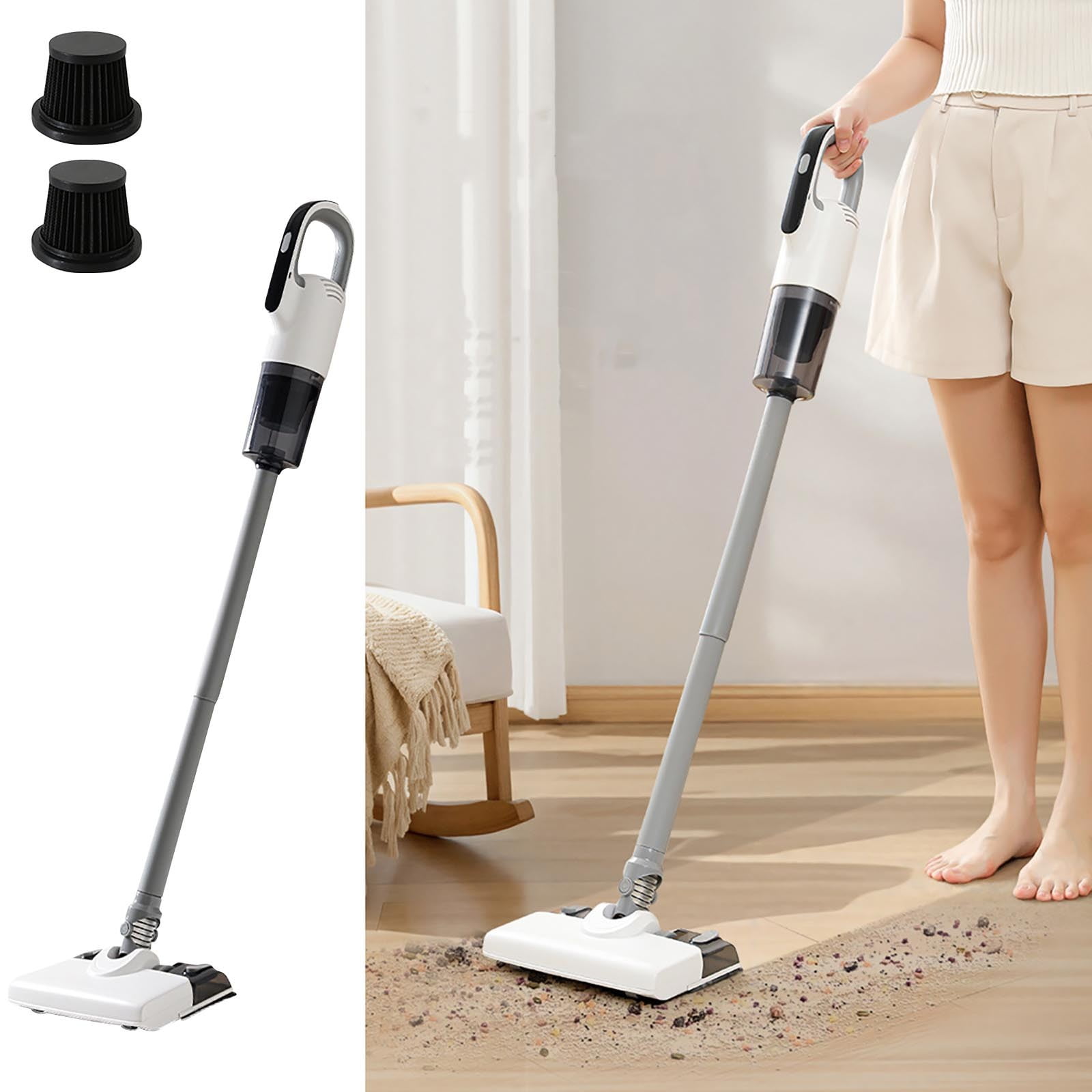 Fnyoxu Cordless Wet Dry Handheld Vacuum Cleaner - 3-in-1 Mop Combo with 8500Pa Suction, 300ml Water Tank & 1800mAh Battery for Hard Floors and Carpets