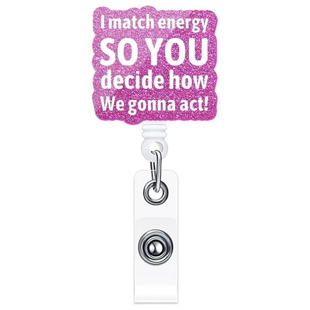 Retractable Glitter Badge Reel Sparkling Pull Tab Accessory Acrylic Badge Holder Reusable ID Card Holder With Clip For Work School Events Parties And More Wooden Bead Garlands Chandelier Ornament