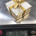 thumbnail image 4 of Marble Coaster, White Marble Square Coaster with Gold Edge, Set of 4, Handmade Hammered Texture Edge, 4-inch, 4 of 8